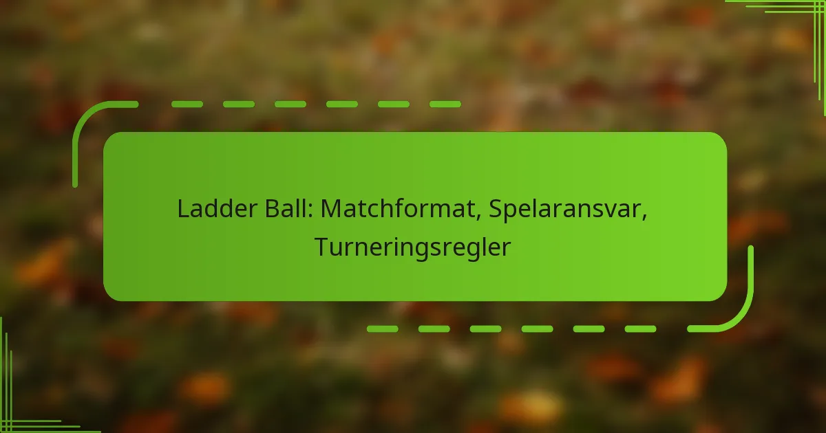 Ladder Ball: Matchformat, Spelaransvar, Turneringsregler
