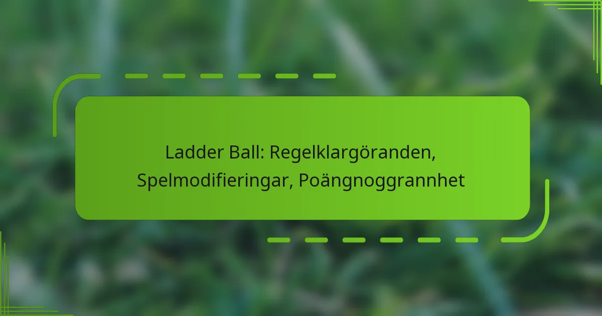 Ladder Ball: Regelklargöranden, Spelmodifieringar, Poängnoggrannhet