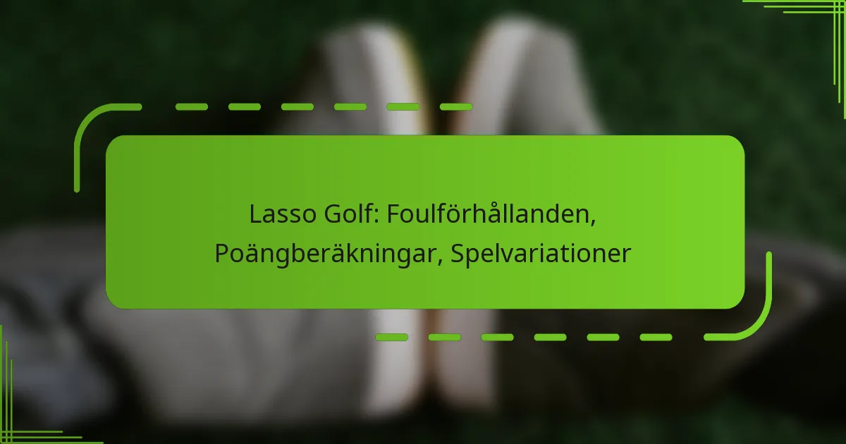 Lasso Golf: Foulförhållanden, Poängberäkningar, Spelvariationer