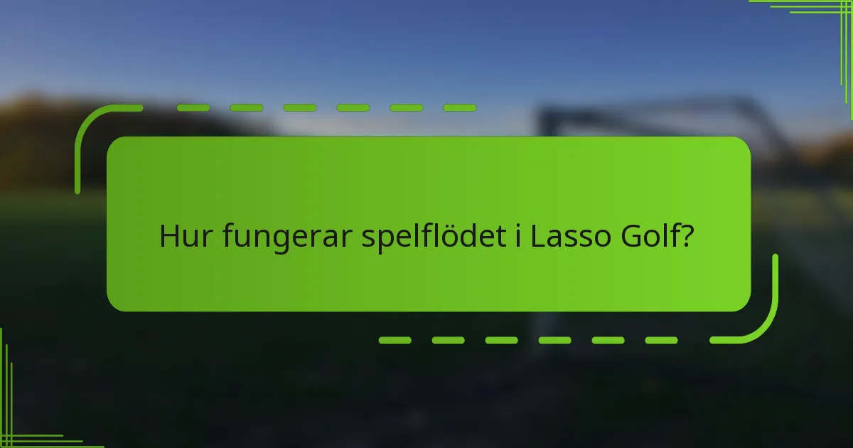 Hur fungerar spelflödet i Lasso Golf?