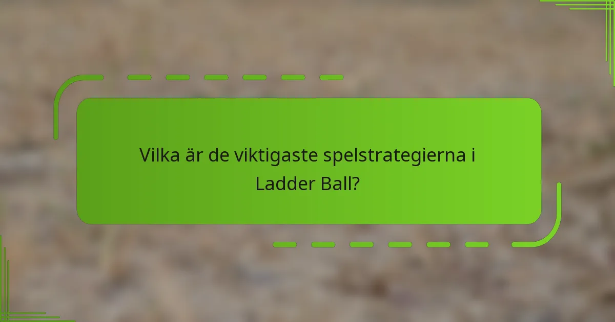 Vilka är de viktigaste spelstrategierna i Ladder Ball?