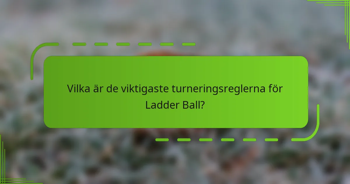 Vilka är de viktigaste turneringsreglerna för Ladder Ball?