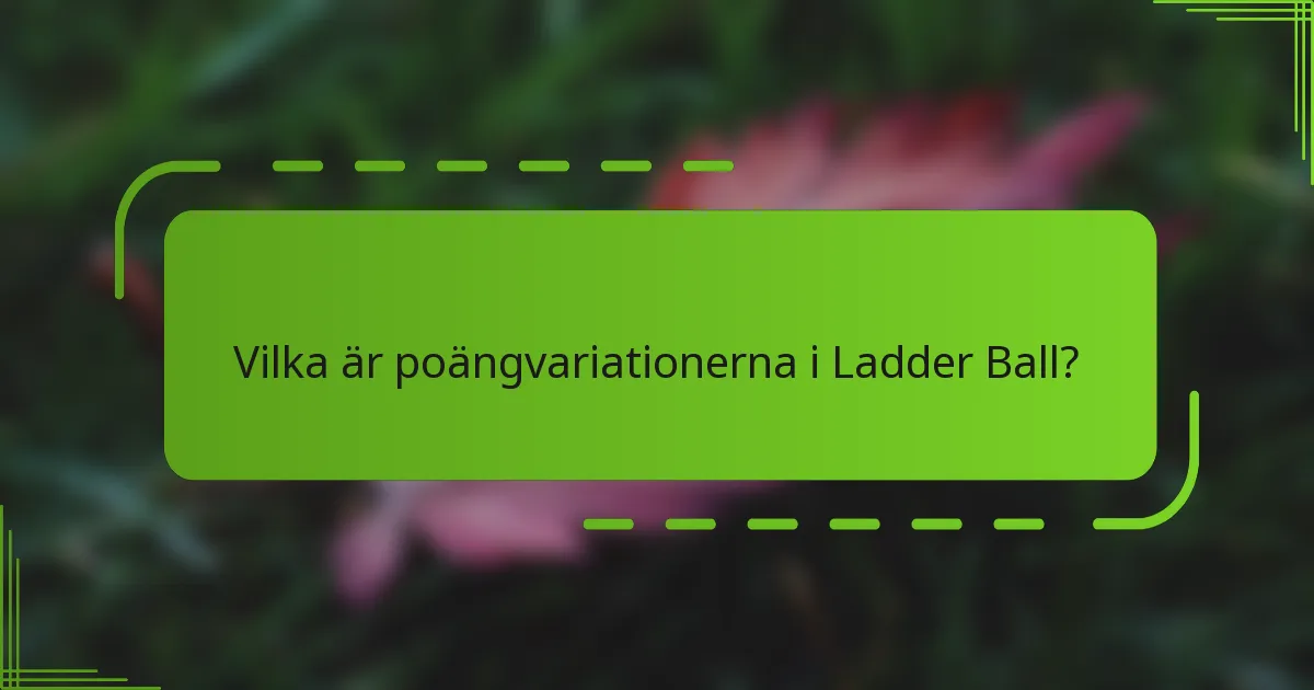 Vilka är poängvariationerna i Ladder Ball?
