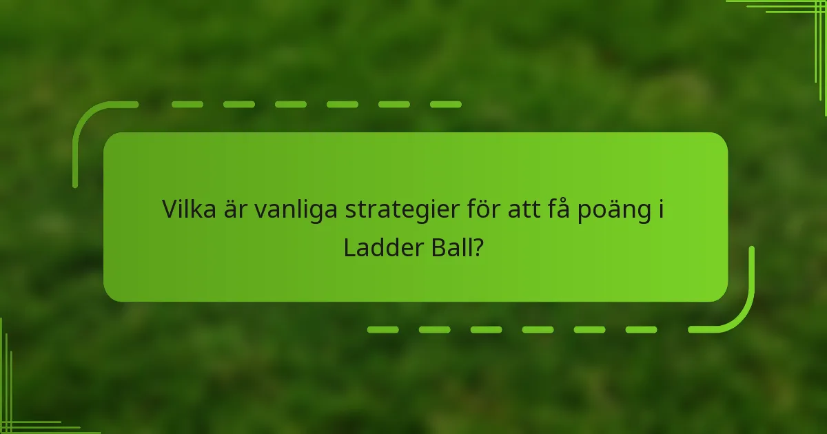 Vilka är vanliga strategier för att få poäng i Ladder Ball?